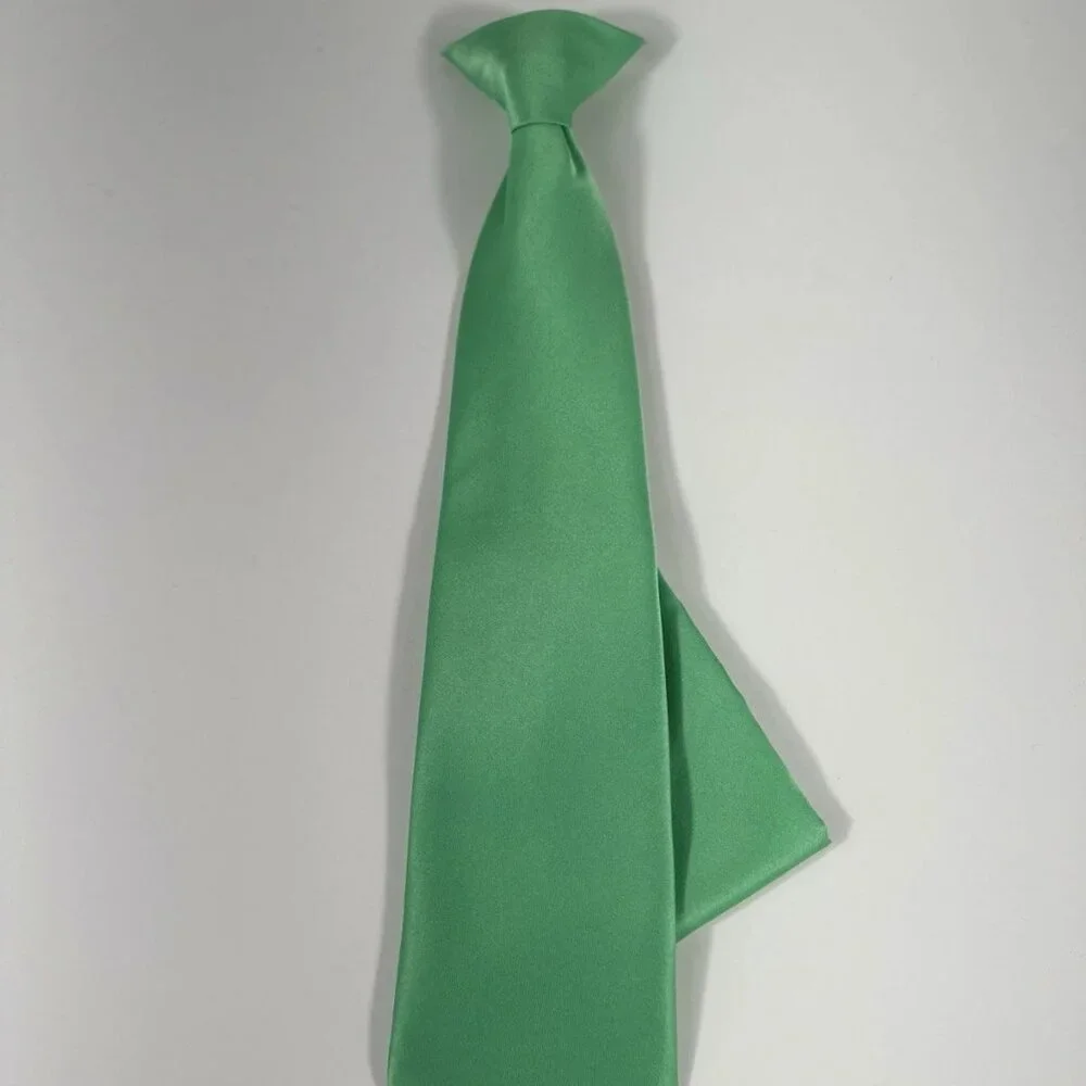 St. Patrick Boy's Clip-on Tie Hanky Set Green 100% Polyester 12